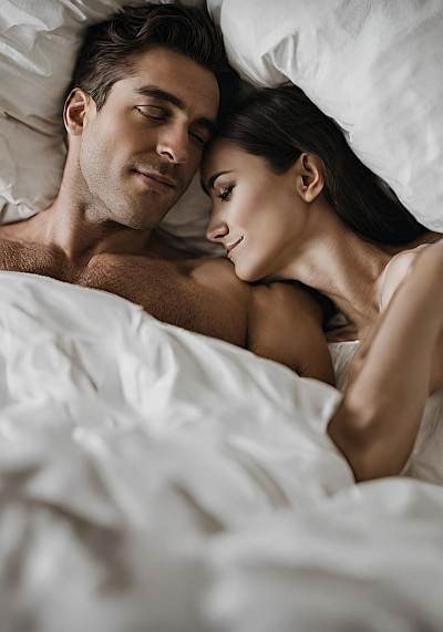 Couple in bed. Will sex feel different after a hysterectomy?