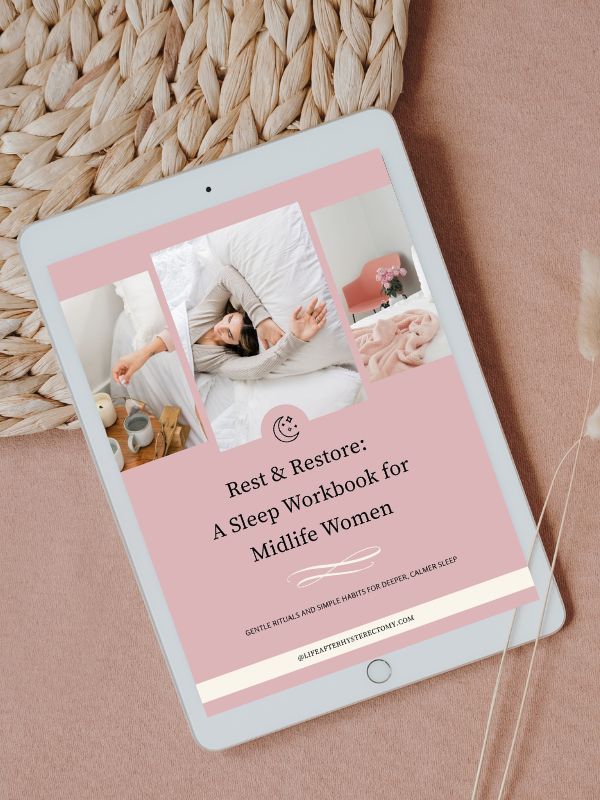 Ipad mockup with Rest & Restore Sleep Workbook
